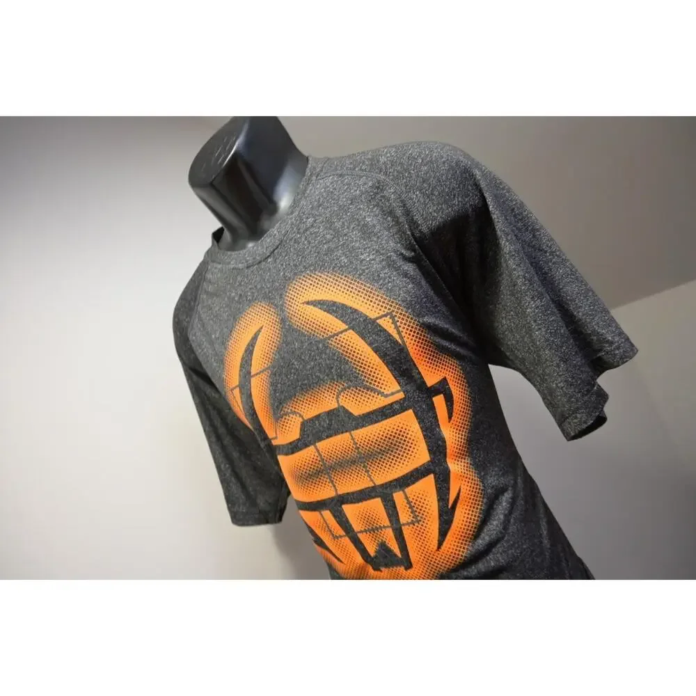 Adidas Gym Shirt ClimaLite Football‎ Gray Short Sleeve Athletic Mens Size Medium